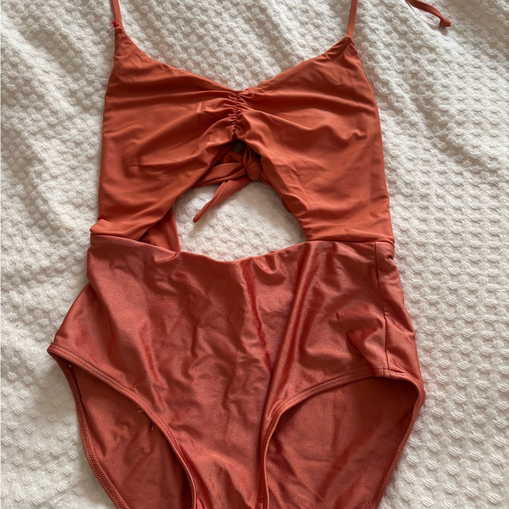 Elegant Rust One-Piece Swimsuit